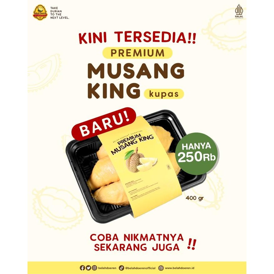

TERLARIS Durian Musang King Kupas (BEKASI) READY STOCK