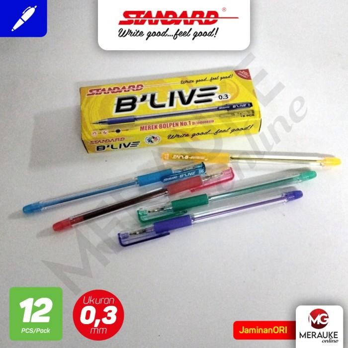 

New Ballpoint STANDARD B'LIVE 0.3 - Hitam 12 Pcs