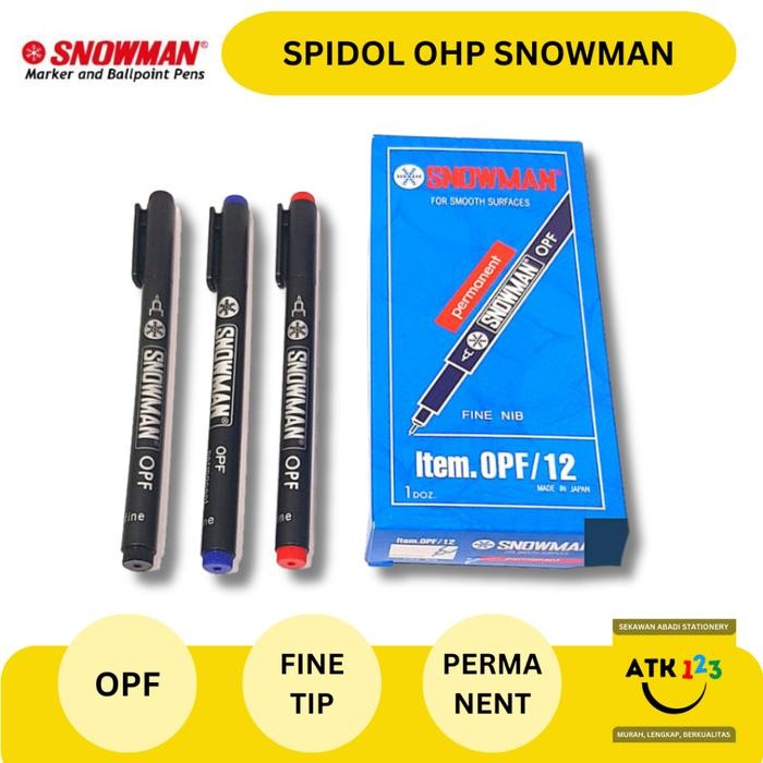 

New SNOWMAN Spidol Pen Permanent / OPM / OPF / OHP / Medium Tip / Fine Tip Snowman