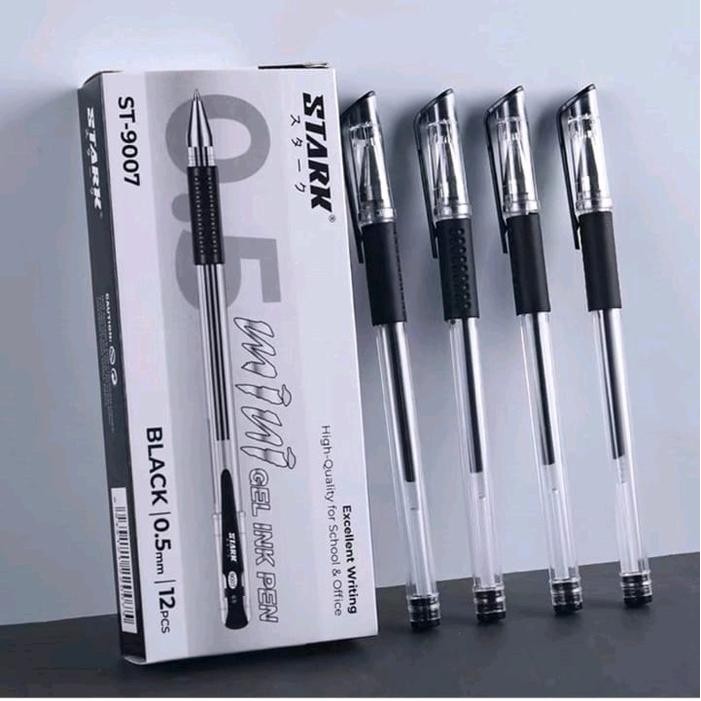 

New Harga Grosir 12 Pcs Pulpen Pena Gel Mini Stark 0.5 Mm Tinta Hitam - Stationery