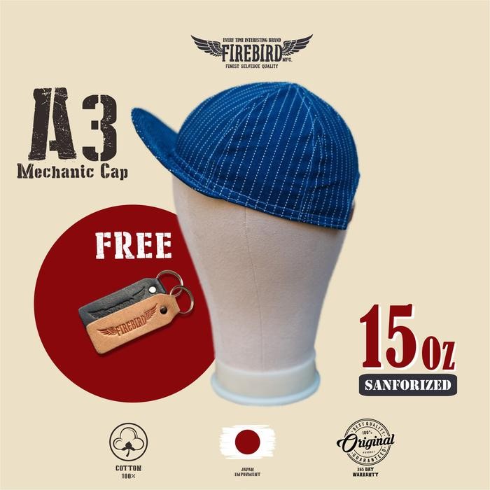 TERMURAH FIREBIRD MFG.- WWII Cos A3 Wabash Mechanic Cap READY STOCK