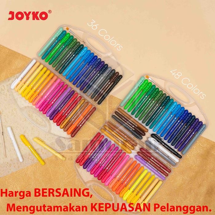 

Crayon Silky Slc A 48 Warna + Kuas / Krayon Halus Lembut Slc-A-48 Hard Case Tidak Beracun