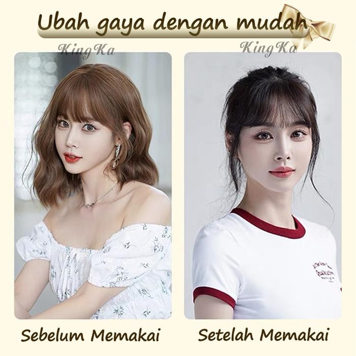 Wig Wanita Premium Import Korea Full Wig Korea Pendek untuk Wanita/rambut palsu wanita curly/wig