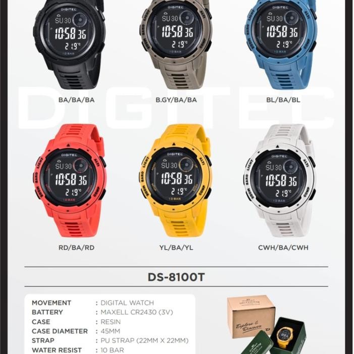 Jam Tangan Digitec Dg 8100 Altimeter/Barometer/Thermometer Original