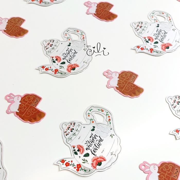 Sale (Ht-Mooncake07) Tag Ucapan Mooncake Kue Bulan Mid Autumn Rabbitmoon