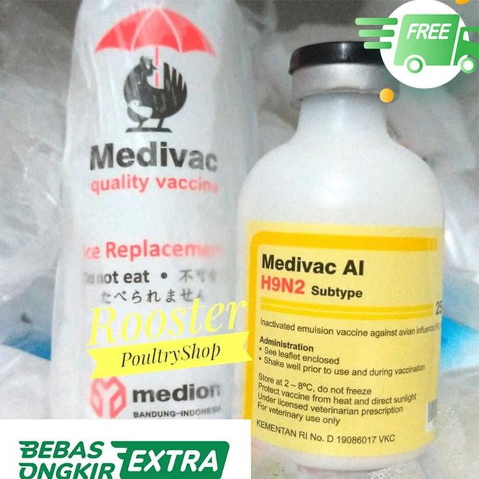 tersedia medivac ai nd h9n2 vaksin ayam subtype 25 ml cegah penyakit