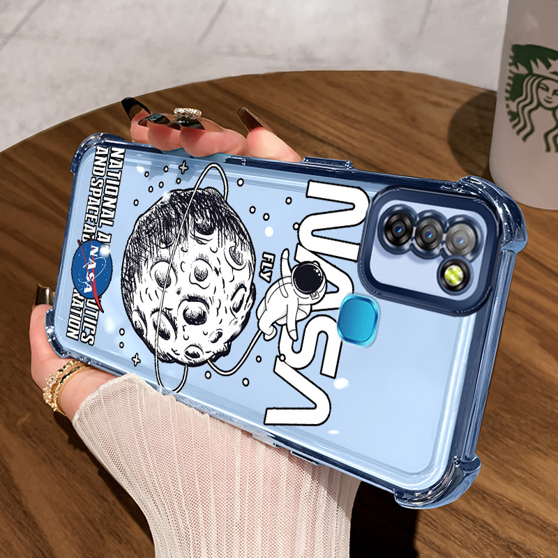 Casing Hp untuk Infinix Smart 5 Smart 6 Ram 3 Case Astronot NASA Kasing Perlindun Anti-Drop airbag K