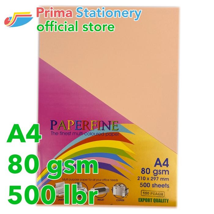 

HRG DISKON Paperfine Kertas HVS Warna A4 IT 150 Peach Rim isi 500 lbr [TC]