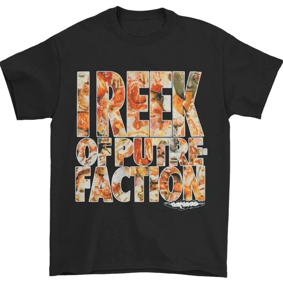 Kaos Carcass l Reek Of Putrefaction Katun CrewNeck Unisex Pria Wanita