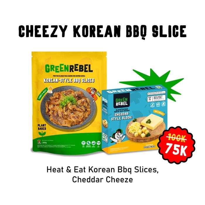 

Baru Cheezy Korean BBQ Slices Paket Keju Bebas Susu & Daging Vegan Slices Bumbu BBQ
