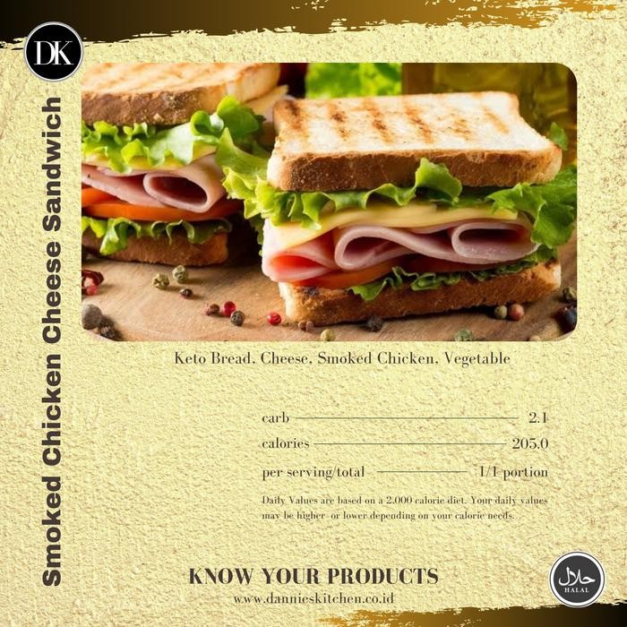 

Baru Smoked Chicken Cheese Sandwich Low Carb KETO