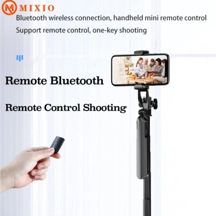 Mixio A61 1.6M Tongsis Bluetooth Tripod Stabilizer Gimbal Slefie Stick
