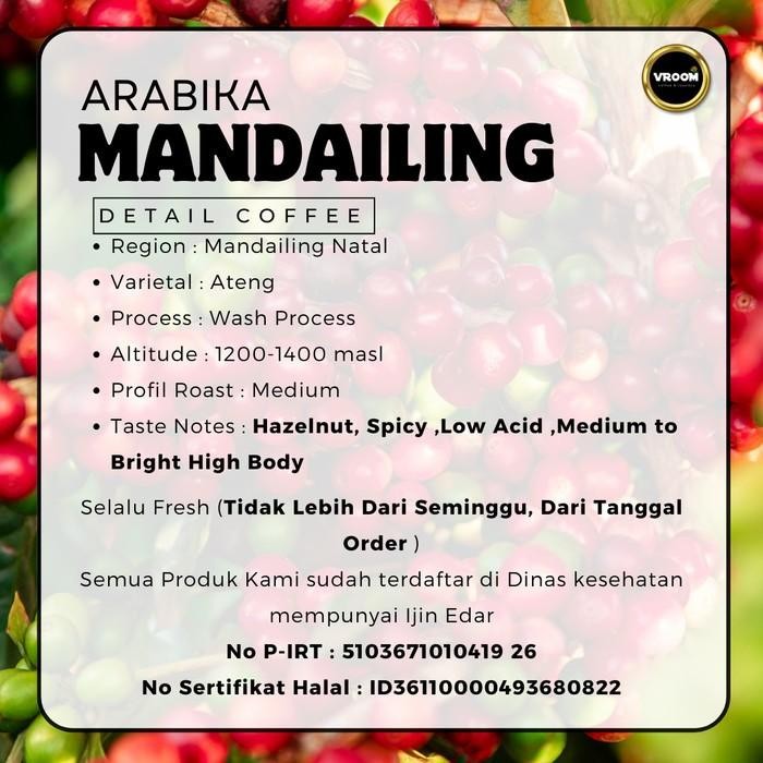 

Coffee Arabica Mandailing Roasted Bean Arabika Biji Matang Bubuk 1KG