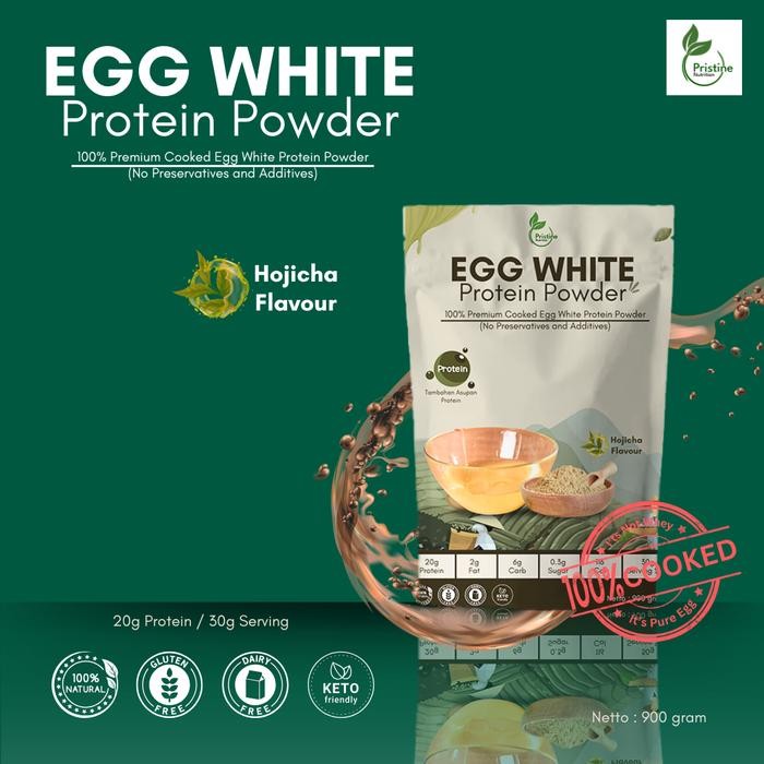 

Protein Putih Telur Egg White Protein Powder Hojicha Pristine Nutrition