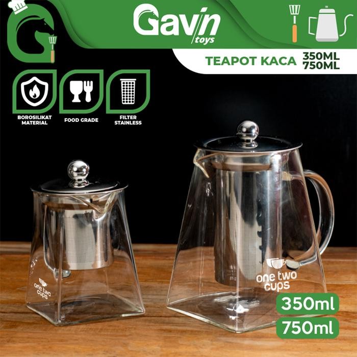 Tea Infuser Teapot 350ml Teko Teh Saringan 350 ml Tea Server Kaca