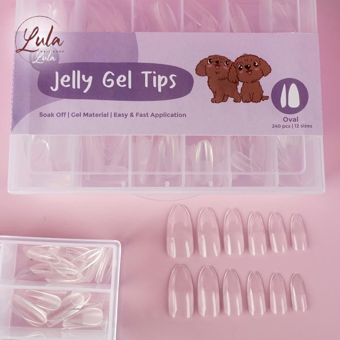 LULA JELLY GEL TIPS / KUKU PALSU / PERLENGKAPAN NAIL ART