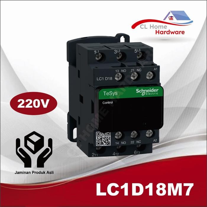 Kontaktor Lc1D18 M7 Contactor 3 Phase 18 Ampere 220V