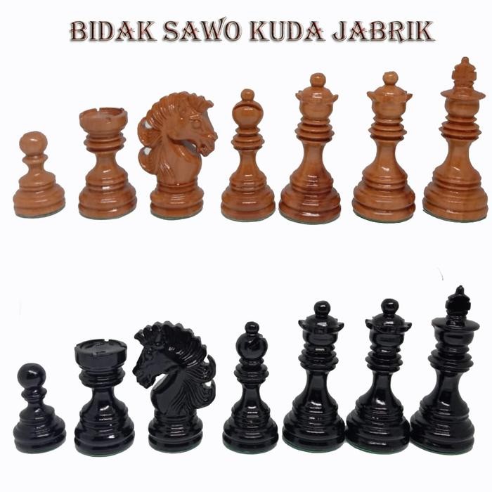 Bidak Catur Kayu Kuda Jabrik Premium