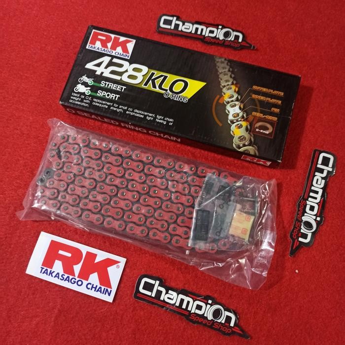 RANTAI RK TAKASAGO CHAIN O-RING ORING KLO 428-130L 428-130 428 RED