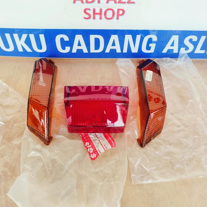 kaca mika lampu belakang set sen suzuki rc 110 crystal original