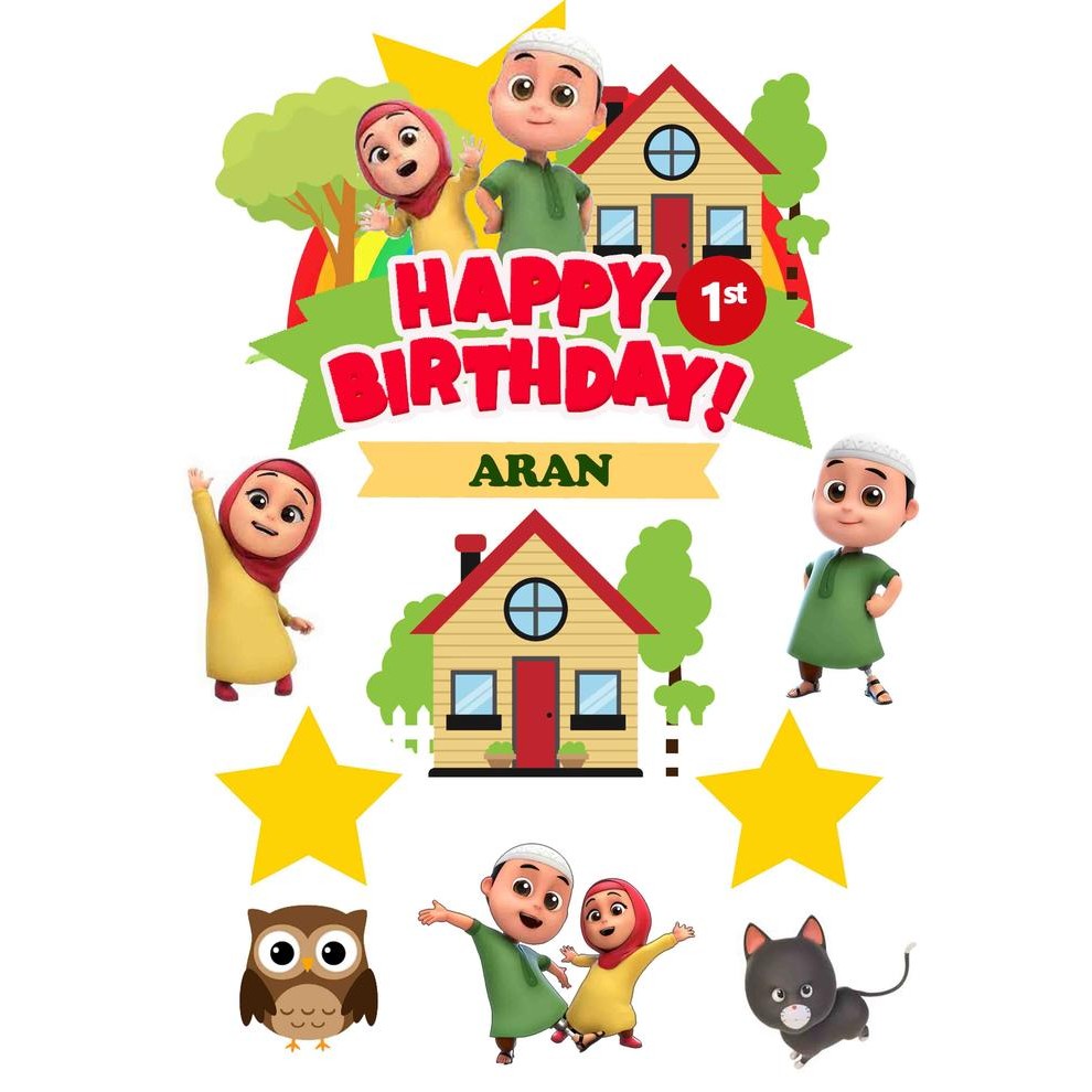 Cake Topper Nussa Rara / Tusukan Kue Nussa Rara/ Hiasan Kue Nussa