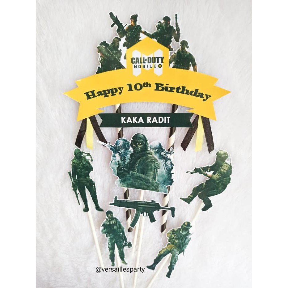 Cake Topper Call Of Duty Mobile / Tusukan Kue Codm / Hiasan Kue Codm
