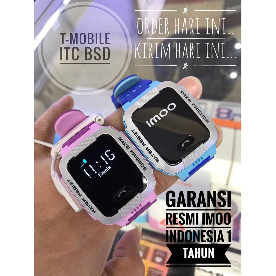 ASLI Imoo Y1 Watch Phone Ungu & Biru - Jam Anak Pintar / Wateroof / RESMI READY STOCK