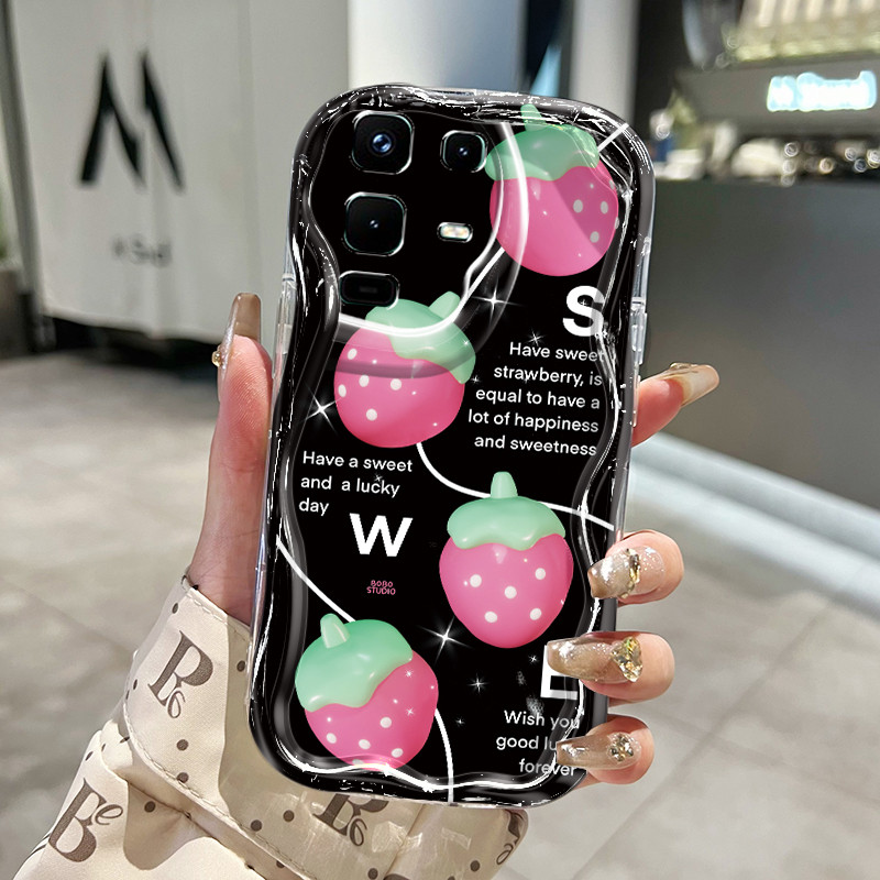 Casing Hp Untuk Infinix Note 50 4G Note 50 Pro 4G Case Casing pola strawberry Kesing HP Kasing wadah