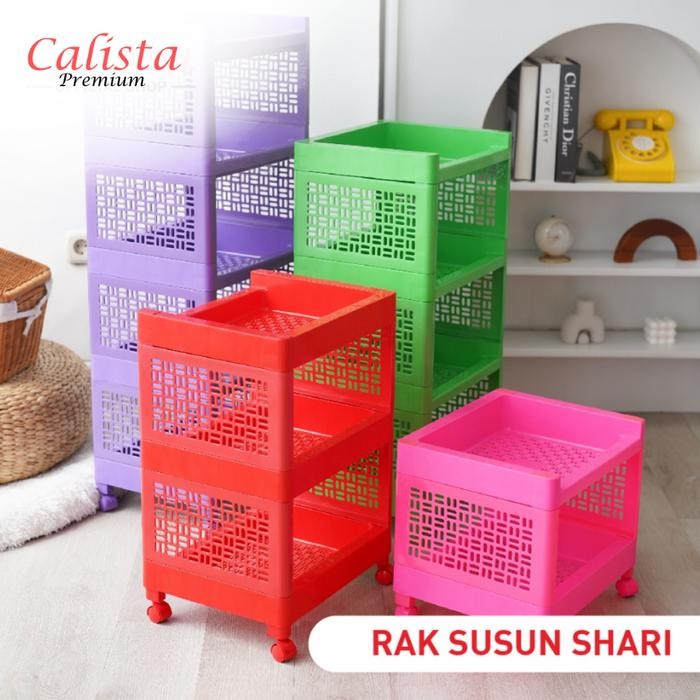 Informa Houseware - Rak Susun 3 Rak Roda Susun 3 Multifungsi - Rak Shari/Rak Syari