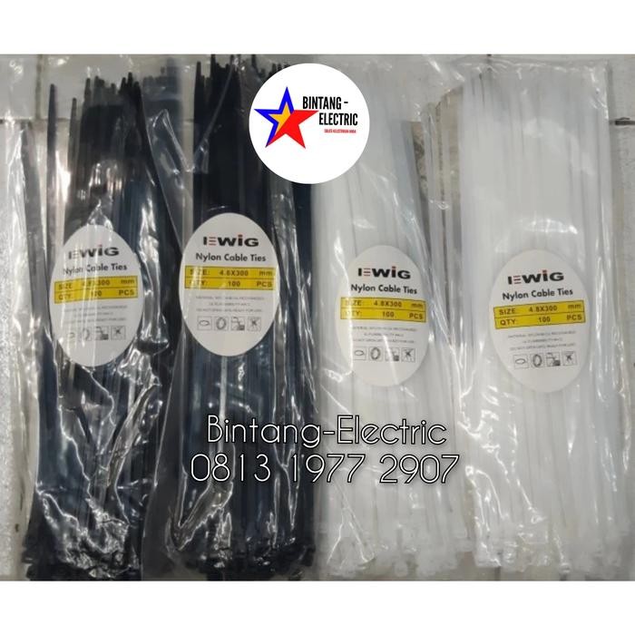 

ID KABEL TIES / KABEL TIS UK. 30CM TEBAL 4.8MM WARNA HITAM / PUTIH EWIG