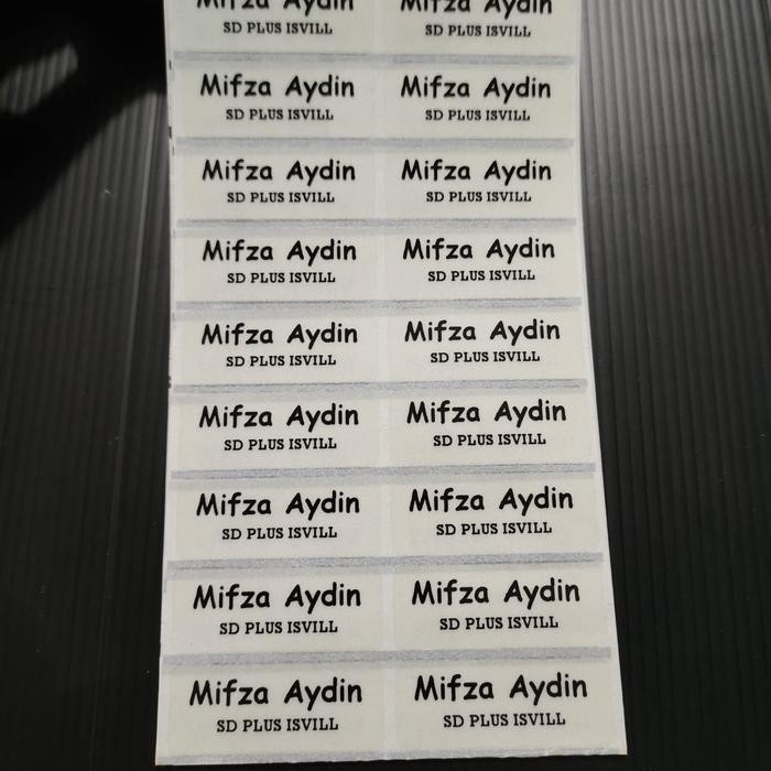 

ID LABEL / STICKER NAMA WATERPROOF - TRANSPARAN (LANGSUNG JADI)