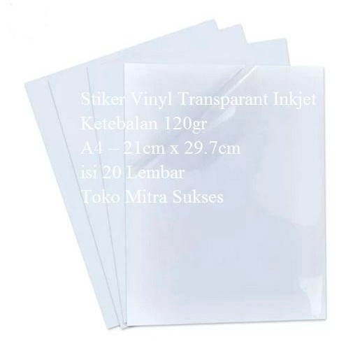 

ID STIKER VINYL TRANSPARANT INKJET A4 BARU