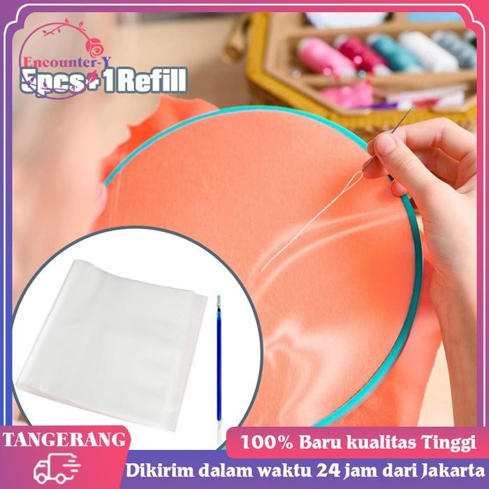 

KOIC 5Pcs Kertas Transfer/Kertas Water Soluble Untuk Stabilizer Bordir