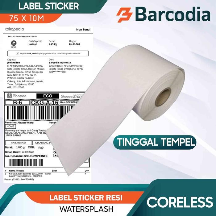 

KOIC Label Sticker Barcode 75X10M ( Continous) Thermal - Pos Thermal - 10M