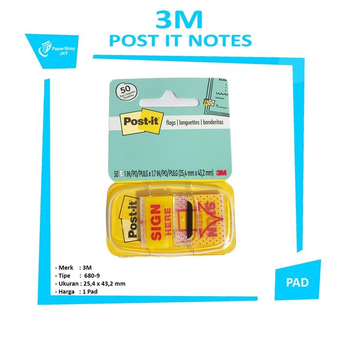 

KOIC 3M - Post It Sign Here 680-9 25,4Mm X 43,2Mm - Pad