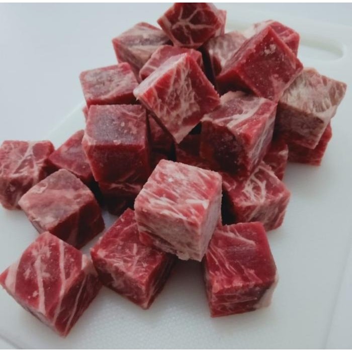 

saikoro meltique daging sapi cube steak 250g stok terbatas