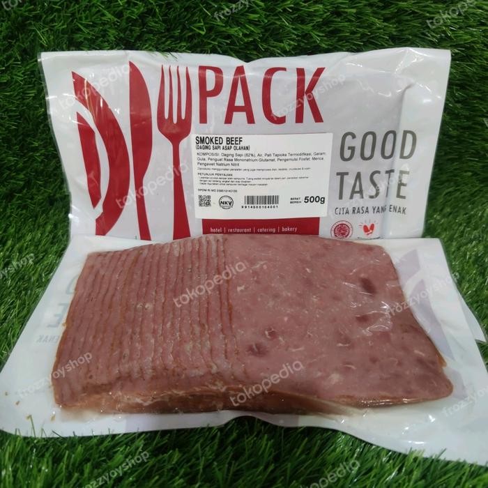 

bernardi smoke beef kotak blok 500gr - daging asap premium stok terbatas
