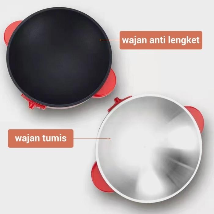 Panci Listrik 12 Inch / Panci Wajan Penggorengan Anti Lengket 32Cm / Wajan Listrik Rumahan Serbaguna