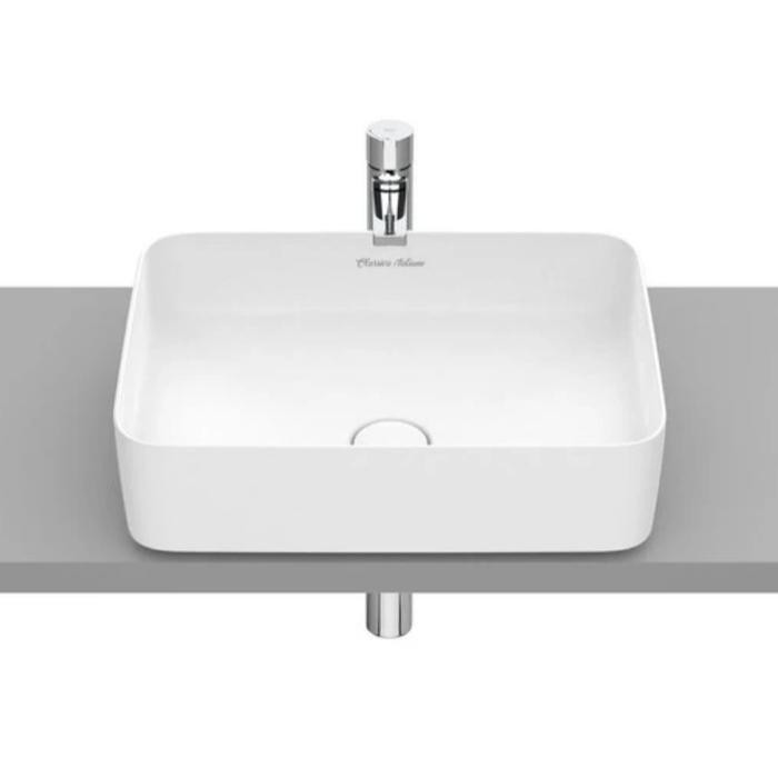 terbaru wastafel keramik modern kotak + afur + kran stainless