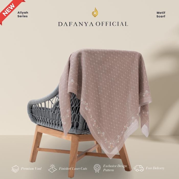 - Aliyah Series Jilbab Motif Mm Kerudung Segi Empat Hijab Scarf bahan Voal Laser Cut