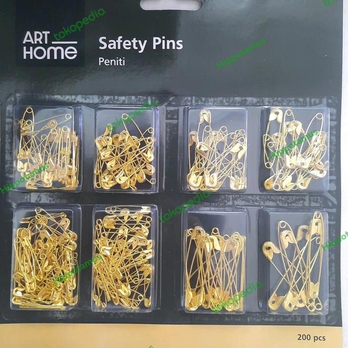 ASLI ART HOME Gold Safety Pins 200pcs Peniti Baju Peniti Jilbab Emas READY STOCK