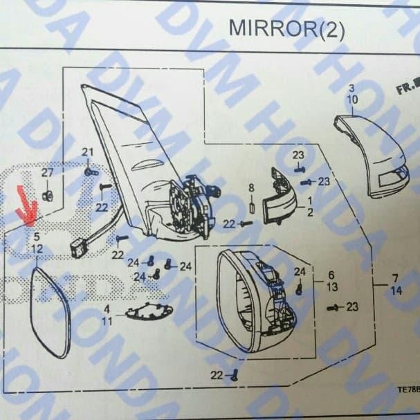 Kaca Spion Kiri Sein Original Civic Fb/Mobilio E & Rs 2014 Aksesoris