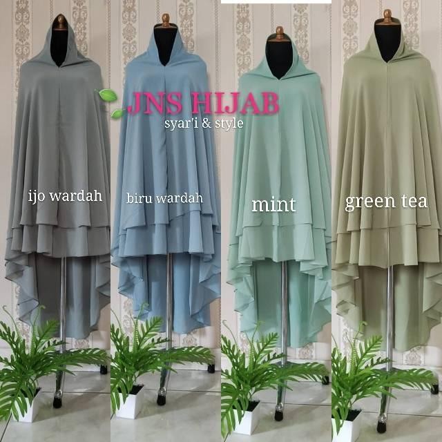Jilbab Jumbo Syari Ceruti 2 Layer CLASSIC PET ANTEM Cocok Untuk Umrah dan Sholat