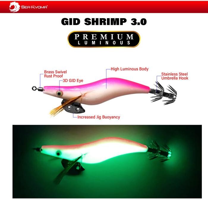 SeaRyoma Premium GID Shrimp 3.0/Umpan Pancing Cumi Premium Udang 3.0 (TERBAIK) (TERBARU) (TERMURAH)