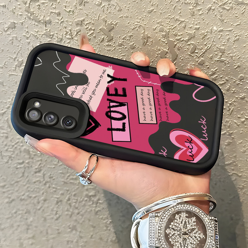 Casing Hp Untuk Samsung S24 FE S20 FE Samsung S21 FE Case Hati merah ponsel Kasing tipis Perlindunga