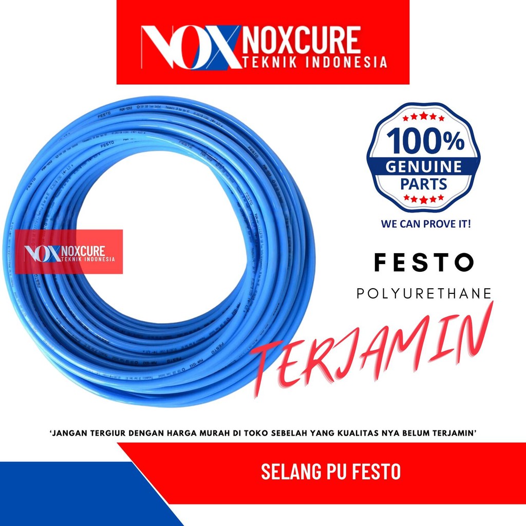 Selang PU PolyUrethane FESTO PUN Ukuran OD 6 MM x 1 MM Meteran