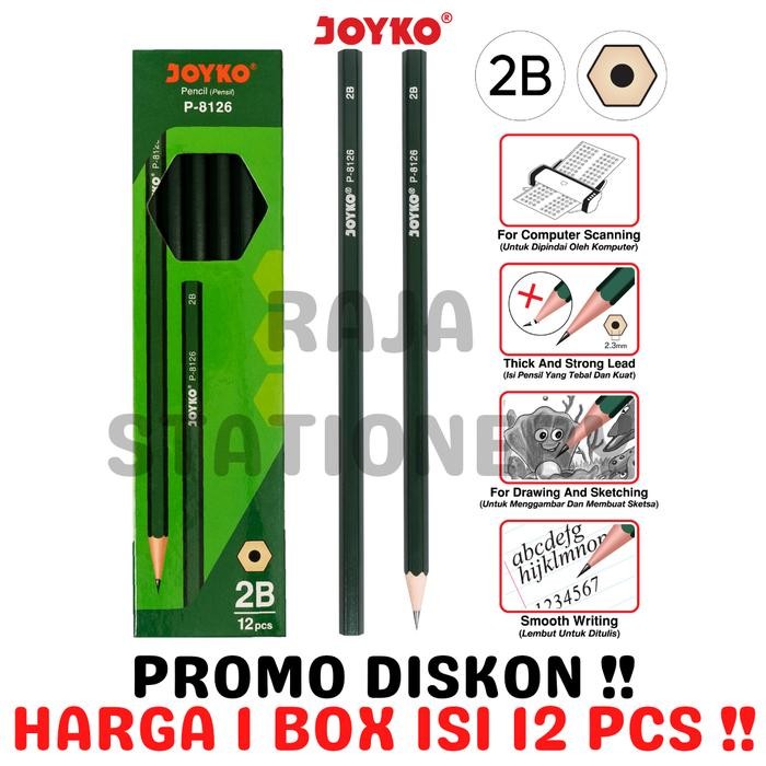 

New JOYKO PENCIL PENSIL KAYU JOYKO 2B KOMPUTER UJIAN LUSIN P-8126 [12PCS]