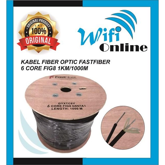 KABEL FIBER OPTIC 6 CORE FIG8 1000M G657A1 HITAM