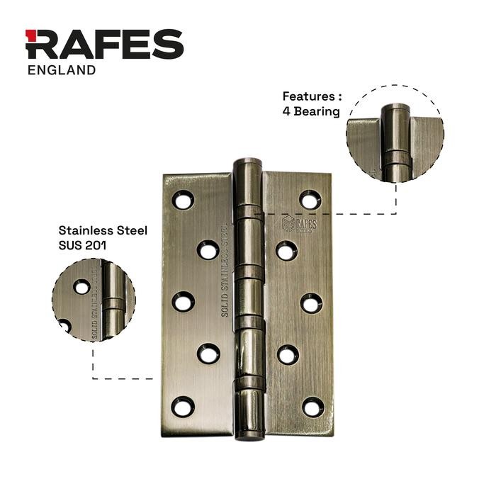 RAFES ENGSEL 5 INCH - ANTIQUE BRASS - STAINLESS STEEL SUS 201