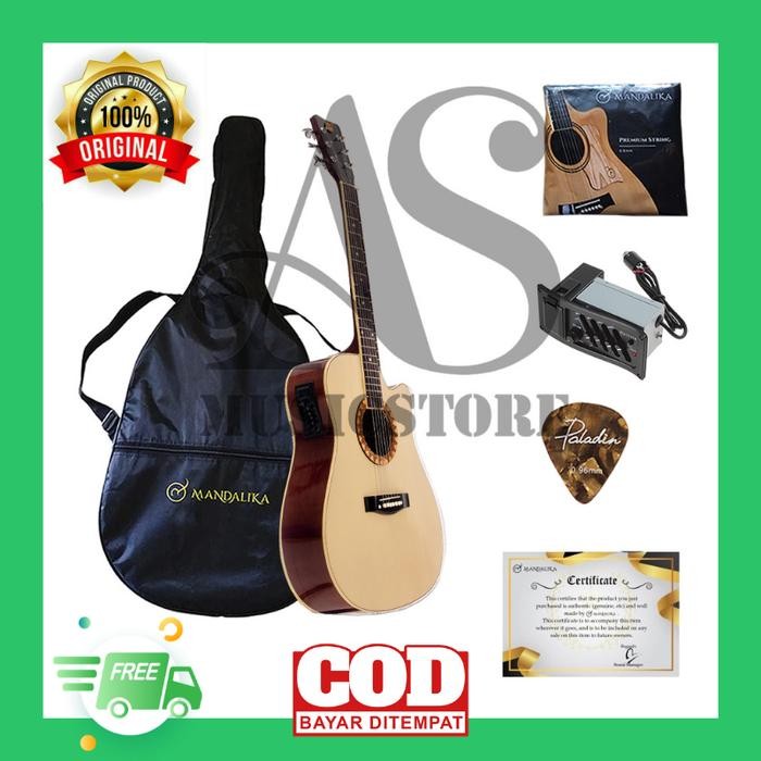Gitar Akustik Elektrik Mandalika Jw-01 Natural Equalizer 7545R